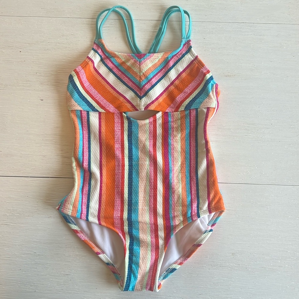 NEW Art Class Striped One Piece Girls Swimsuit New w/out Tags Size 7/8 Medium